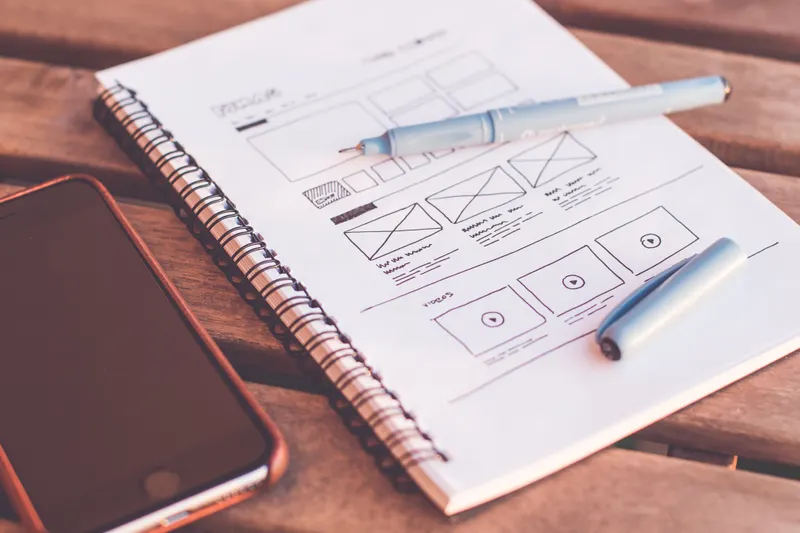 Website wireframe sketches for a web design service in Bangladesh