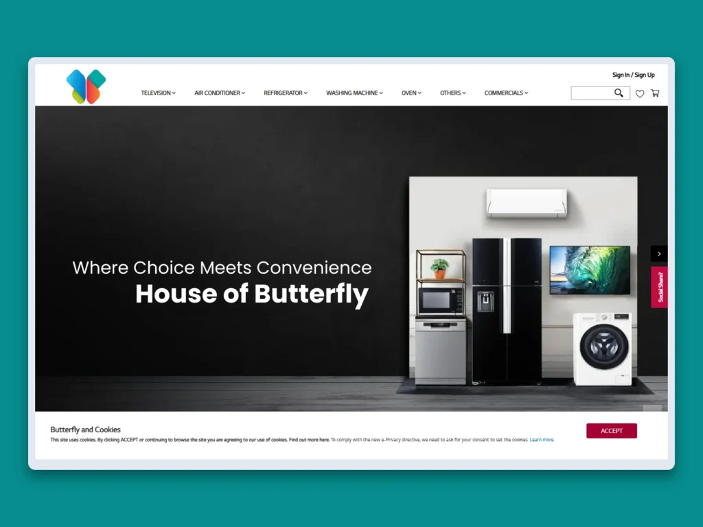 Butterfly Group BD website mockup on desktop, tablet and mobile