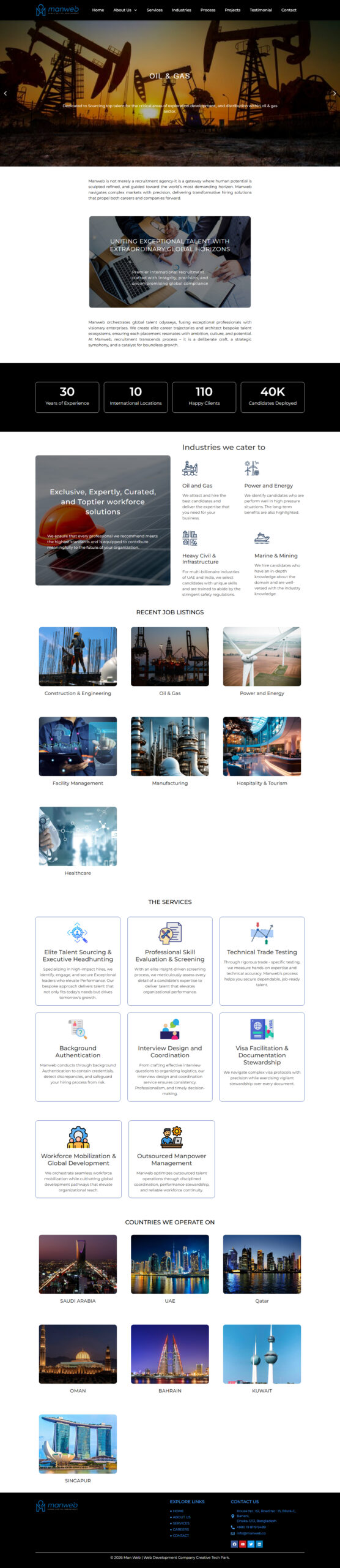Manweb full page screenshot