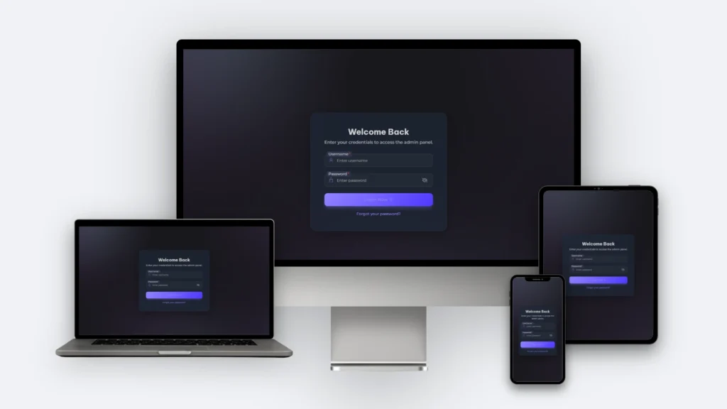 Spaces Office website mockup on desktop, tablet and mobile
